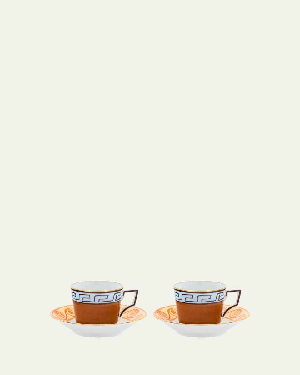 Il Viaggio di Nettuno Luna 3 oz. Coffee Cups & Saucers, Set of 2